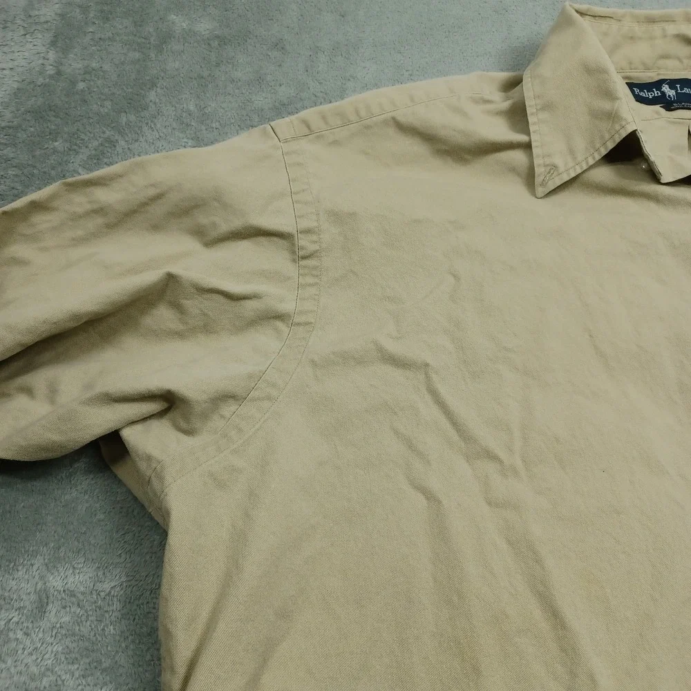 Ralph Lauren Shirt Mens XL Brown Blake Button Up Preppy Long Sleeve